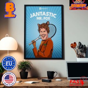 Australian Open Gran Slam Champion 2024 Jannik Sinner Jantastic Mr Fox Home Decor Poster Canvas