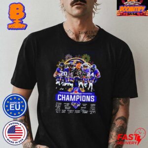 Baltimore Ravens AFC Championship American Football Conference Champions 2024 Team Signatures Unisex Shirt