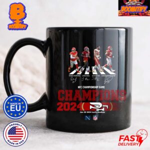 Congrats San Francisco 49ers Are 2024 NFC Champions NFL Playoffs Team Abbey Road To The Victory Signatures Premium Coffee Ceramic Mug