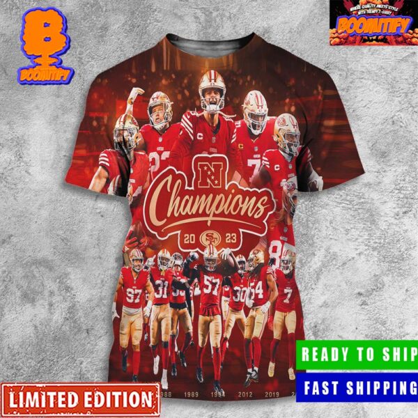 Congrats San Francisco 49ers Tie The NFL Record With Their 8th NFC Championship NFC Champions On To Vegas Super Bowl LVIII Poster All Over Print Shirt
