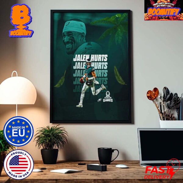 Jalen Hurt From Philadelphia Eagles Has Been Named To The NFL Pro Bowl Games 2024 Home Decor Poster
