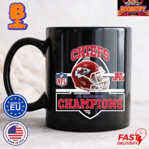 Kansas City Chiefs Are 2024 AFC Championship Champions NFL Playoffs Team Helmet Coffee Ceramic Mug