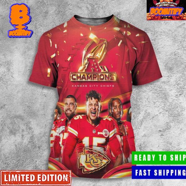 Kansas City Chiefs Back To Back AFC Championship Game Champions Poster All Over Print Shirt
