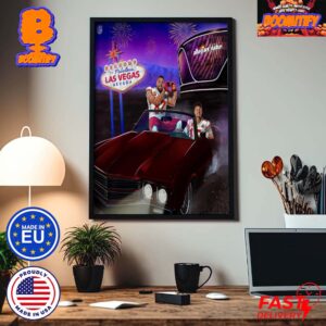 Kansas City Chiefs Patrick Mahomes And Travis Kelce Riding In A Getaway Car To Vegas Super Bowl LVIII Home Decor Poster Canvas