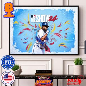 MLB The Show 24 Toronto Blue Jays Vladimir Guerrero Jr Athlete Game Cover Full Landscape Wall Decor Poster Canvas