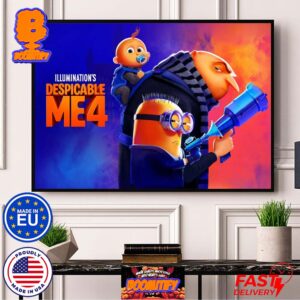 Official Poster Despicable Me 4 Gru Junior Gru And The Minions Only In Theaters July 3 Home Decor Poster Canvas