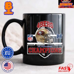 San Francisco 49ers Are 2024 NFC Championship Champions NFL Playoffs Team Helmet Coffee Ceramic Mug