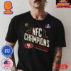 San Francisco 49ers Defeats Detroit Lions Become 2024 NFC Championship Champions NFL Playoffs On Jan 28 2024 At Levi Stadium Skyline San Francisco City Premium T-Shirt