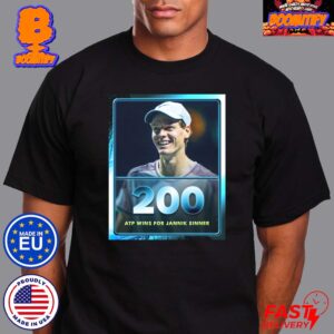 200 ATP Wins For Jannik Sinner First Player Born In 2000s To Reach 200 Wins On The ATP Tour Unisex T-Shirt