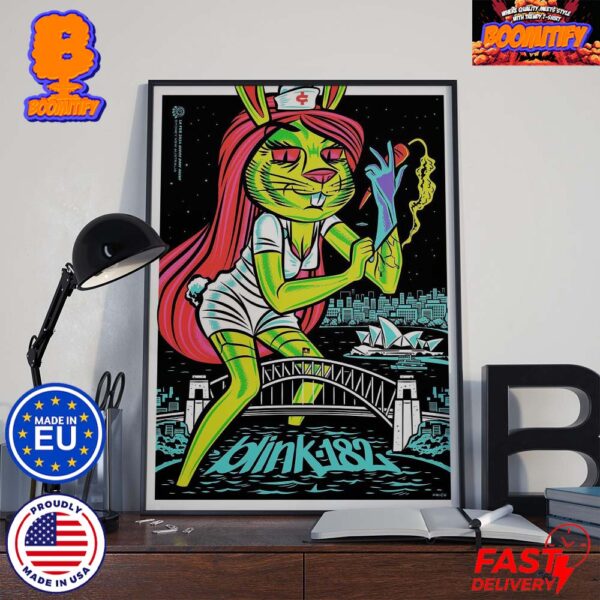 Blink 182 First Sydney Show For The 2024 Tour Attack Of The 50 Foot Woman In Sydney Australia Home Decor Poster Canvas