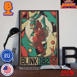 Blink 182 In Brisbane Show On February 21 2024 Poster By Mike Fudge Home Decor Poster Canvas