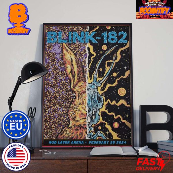Blink 182 In Melbourne Event Poster In Rod Laver Arena On February 26th Home Decorations Poster Canvas