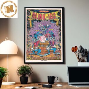 Blink 182 In Sydney Australia At Qudos Bank Arena On Feb 17 2024 By Mentalben Official Poster Crappy Punk Rock Home Decor Poster Canvas