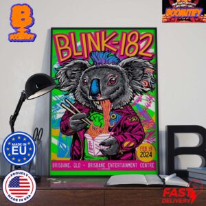 Blink 182 Tonight In Brisbane QLD At Brisbane Entertainment Centre On Feb 19 2024 Poster By Munk One Home Decor Poster Canvas