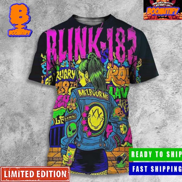 Blink 182 Tonight In Melbourne Show On Feb 29th 2024 Poster All Over Print Shirt