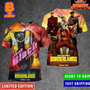 Borderlands Movie Jack Black As Claptrap Please Clap For Claptrap Character Official Poster Two Sides All Over Print Shirt