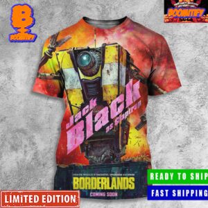 Borderlands Movie Jack Black As Claptrap Please Clap For Claptrap Character Poster All Over Print Shirt