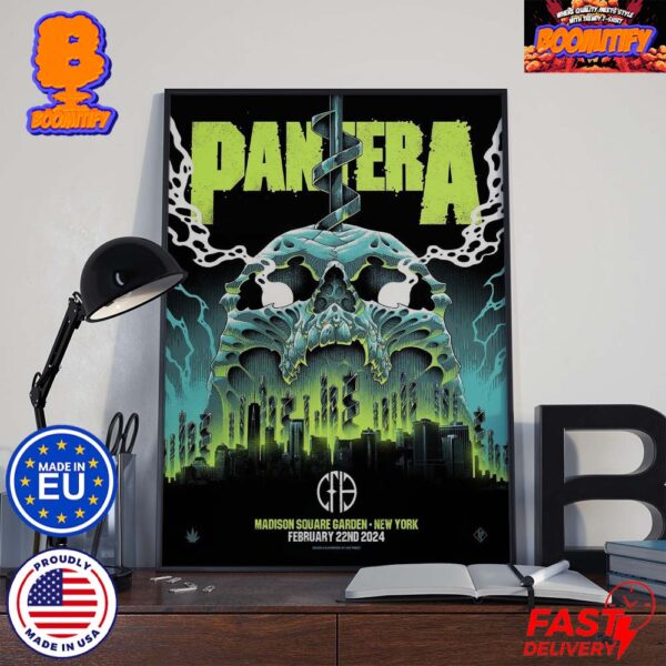 Brand New Artwork For The Mighty Pantera For Their Show This Evening At Madison Square Garden New York Feb 22 2024 Home Decor Poster Canvas