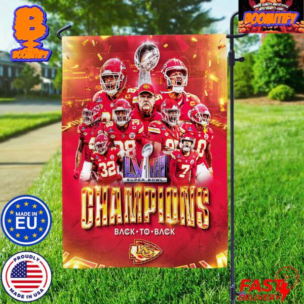 Congrats Kansas City Chiefs Back To Back The 2024 Super Bowl LVIII Champions In Las Vegas Poster Two Sides Garden House Flag