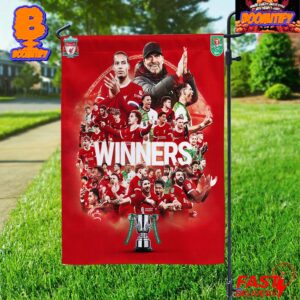 Congrats Liverpool FC The Carabao Cup Winners 10 Times 2024 Poster Two Sides Garden House Flag
