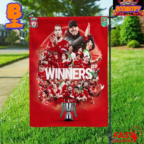 Congrats Liverpool FC The Carabao Cup Winners 10 Times 2024 Poster Two Sides Garden House Flag