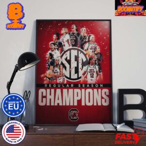 Congrats South Carolina Gamecocks Women’s Basketball Is SEC Regular Season Champions Home Decor Poster Canvas