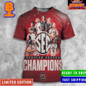 Congrats South Carolina Gamecocks Women’s Basketball Is SEC Regular Season Champions Poster All Over Print Shirt
