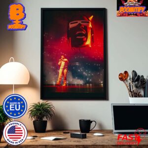 Drake Perfoming Sicko Mode With A Floating Travis Scott Head Photo Home Decor Poster Canvas