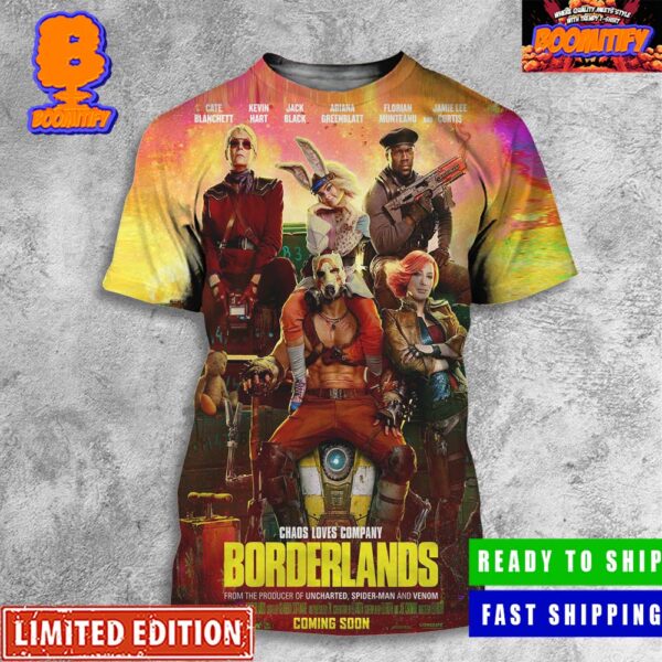 First Poster For The Live Action Chaos Loves Company Borderlands In Theaters On August 9 All Over Print Shirt