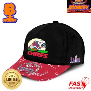 Kansas City Chiefs Stitch NFL Football Player Super Bowl LVIII Las Vegas Champions Team Signatures 3D Classic Cap Hat Snapback