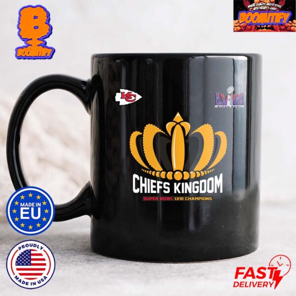 Kansas City Chiefs Super Bowl LVIII Champions Crown Chiefs Kingdom Coffee Ceramic Mug