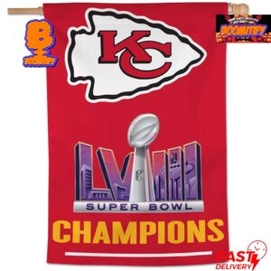Kansas City Chiefs Super Bowl LVIII Champions Red Two Sides Garden House Flag