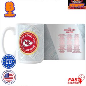 Kansas City Chiefs Super Bowl LVIII Champions Roster Ceramic Mug Full