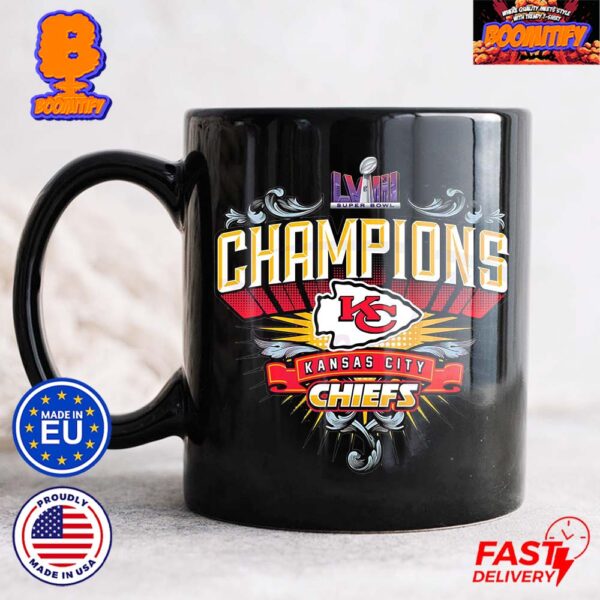 Kansas City Chiefs Super Bowl LVIII Champions Shield Logo Coffee Ceramic Mug