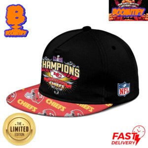 Kansas City Chiefs Super Bowl LVIII Champions Shield Logo Red Helmet Pattern NFL Football Classic Cap Hat Snapback