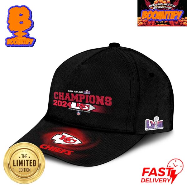 Kansas City Chiefs Super Bowl LVIII In Vegas Champions 2024 Logo Classic Cap Hat Snapback