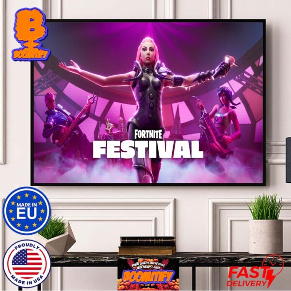 Lady Gaga In Fortnite Mother Monster Feature Artist Of Fortnite Festival Season 2 Home Decor Poster Canvas