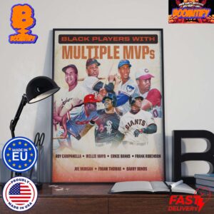 MLB Black Players With Multiple MVPs Home Decor Poster Canvas