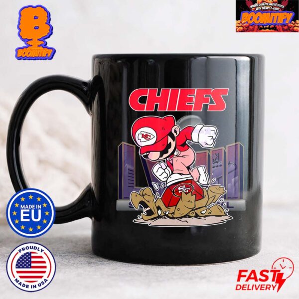 Mario Kansas City Chiefs Stomps On San Francisco 49ers Super Bowl LVIII Coffee Ceramic Mug
