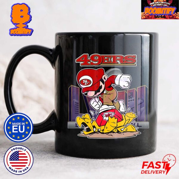 Mario San Francisco 49ers Stomps On Kansas City Chiefs Super Bowl LVIII Coffee Ceramic Mug