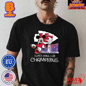 Mickey Mouse Kansas City Chiefs Super Bowl LVIII Champions NFL Football Vintage T-Shirt