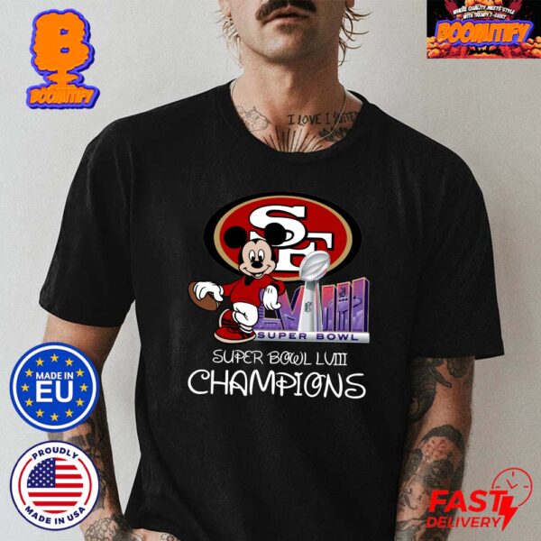 Mickey Mouse San Francisco 49ers Super Bowl LVIII Champions NFL Football Vintage T-Shirt