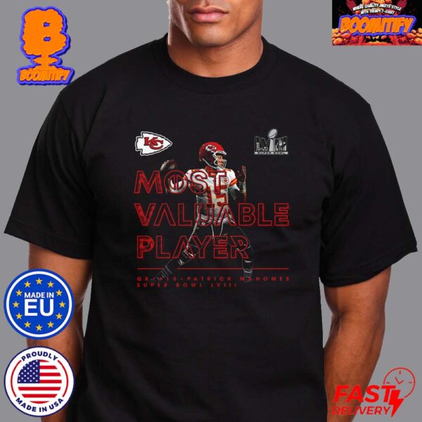 Patrick Mahomes Kansas City Chiefs Fanatics Branded Super Bowl LVIII MVP Most Valuable Player Unisex T-Shirt