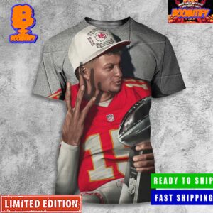 Patrick Mahomes Wins Ring No 3 Kansas City Chiefs Repeat As Super Bowl LVIII Champions With The Trophy All Over Print Shirt