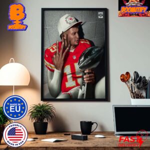 Patrick Mahomes Wins Ring No 3 Kansas City Chiefs Repeat As Super Bowl LVIII Champions With The Trophy Home Decor Poster Canvas