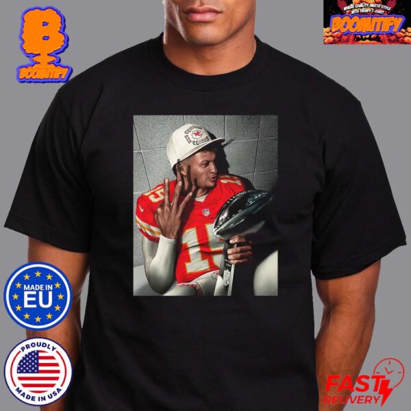 Patrick Mahomes Wins Ring No 3 Kansas City Chiefs Repeat As Super Bowl LVIII Champions With The Trophy Unisex T-Shirt