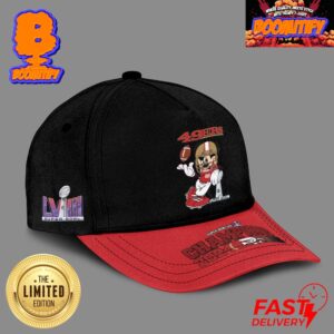 San Francisco 49ers Mickey Mouse Super Bowl LVIII Champions Unisex Black And Red Cap Hat Snapback