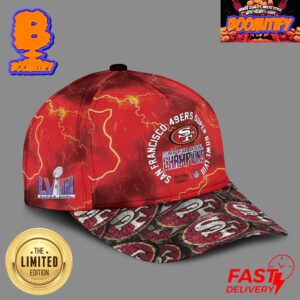 San Francisco 49ers Super Bowl LVIII Champions Do It For The Bay NFL Logo Red Thunder Vintage Logo Pattern Unisex Cap Hat Snapback