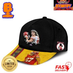 Taylor Swift In Travis Kelce Uniform Kansas City Chiefs NFL Super Bowl LVIII All Over Print Classic Cap Hat Snapback