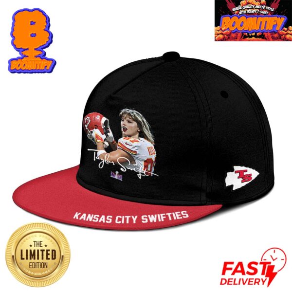 Taylor Swift In Travis Kelce Uniform Kansas City Chiefs NFL Super Bowl LVIII Kansas City Swifties Classic Cap Hat Snapback